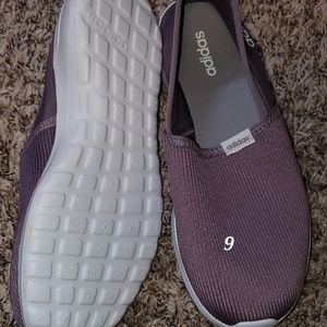 Womens Adidas purple slip on shoes